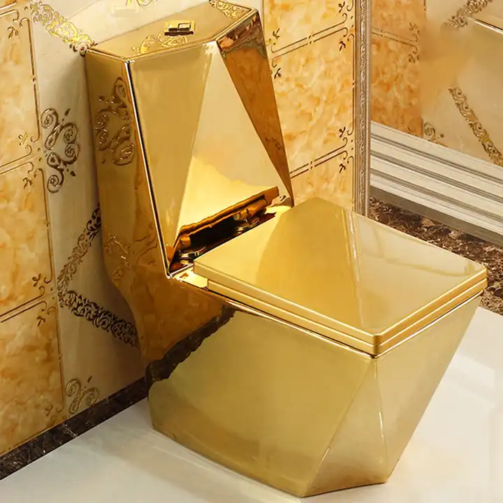 Ceramic Floor Mounted Golden Toilet Seat