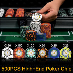 ชุดชิปโป๊กเกอร์ดินเหนียว 500 ชิ้น พร้อมกระเป๋าอลูมิเนียมหลากสีตามสั่ง - Product Image 6