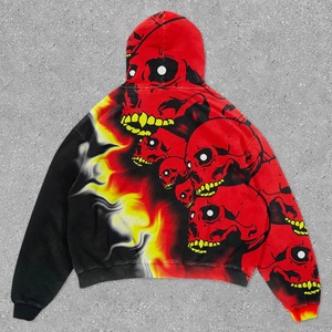 Nuova Felpa Oversize Unisex Estiva con Stampa 3D Teschio Scuro Ricamato Stile High-Street, di Tendenza, Taglie S-6XL, Personalizzabile, Vendita all'Ingrosso - Product Image 2