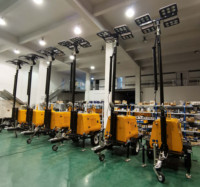 Torre de Iluminación Móvil con Sistema Hidráulico Completo de Alto Rendimiento, 4 Lámparas LED de 400W y Mástil Telescópico de 9M