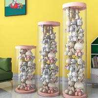 Boîte d'emballage en tube cylindrique en plastique transparent personnalisé Conteneur en tube rond transparent en plastique pour poupées