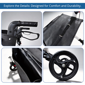 耐久性のある歩行器、リハビリ患者用、屋外移動補助具、高さ調節可能で安定性と移動性を向上 - Product Image 5