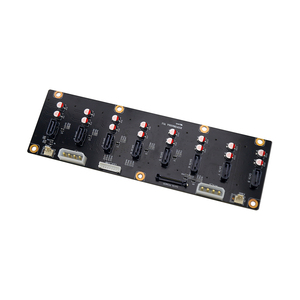 Carte de circuit de fond de panier de serveur <span class=keywords><strong>8</strong></span> <span class=keywords><strong>SAS</strong></span> 7 + 7 + 15Pin HDD adaptateur carte mère Molex 4pin alimentation 3pin ventilateur en-tête PCIe - Product Image 5