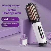 Sikat Rambut Pelurus & Pengikal Tanpa Kabel Eksklusif Lintas Batas, Dua Fungsi Pelurus/Pengikal, 2600 MAh, Dapat Diisi Ulang, Elektrik