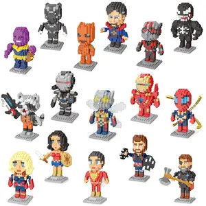 Best selling MOC Creativity DIY cartoon Rocky Super hero Nano bricks Building Blocks Assemble and build toy gift boy and girl