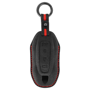 Pour Macan Turbo EV 2024 2025, étui de protection pour clé de voiture en cuir importé résistant aux rayures, accessoires de luxe pour porte-clés - Product Image 1