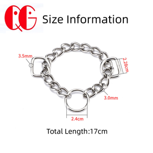 Cadena de Metal plateada para perros, tira reflectante duradera, Collar ajustable con anillos en D para accesorios de cadena para perros Martingale - Product Image 2