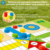 Tapis de jeu géant en plastique Ludo, imperméable, pliable, pour échecs volants, tapis de jeu interactif pour enfants et familles, intérieur/extérieur, 5-7 ans