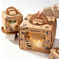 Boîte à pâtisserie, emballage pour desserts, impression de logo personnalisé, emballage cadeau pour les fêtes, boîte à gâteau d'anniversaire, fenêtre transparente en PET, poignée portable