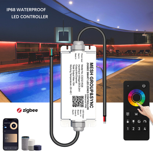 Contrôleur LED Zigbee MESH MC32XZ, étanche IP68, DC5-24V 6A, variateur PWM, synchronisation de groupe 4 zones pour éclairage extérieur de piscine - Product Image 4