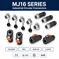 Connecteur extérieur étanche IP67 MJ16 en métal à plusieurs broches, haute résistance à la vibration et aux intempéries