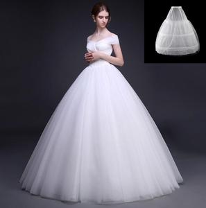 Ecowalson Womens 2 Layers Mesh 3 Hoops <strong>White</strong> Wedding Gridal Gown Dress Petticoat Elastic Waistband a Line <strong>Underskirt</strong> - Product Image 3