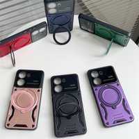 Funda con Anillo Magnético Multiángulo Ajustable, Carcasa Mate Antihuellas para Xiaomi 17T/17T Pro/Poco C81/17