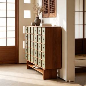 Japanese Style Wood Apothecary Cabinet With 25 Drawers Modern <b>Storage</b> <b>Sideboard</b> For Living Room Furniture - Product Image 4
