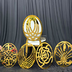 <span class=keywords><strong>Alquiler</strong></span> <span class=keywords><strong>de</strong></span> Sillas Doradas Clásicas para Bodas, Eventos y Banquetes, Sofá con Respaldo Ovalado Intercambiable, Sillas <span class=keywords><strong>de</strong></span> Comedor para Hotel - Product Image 4