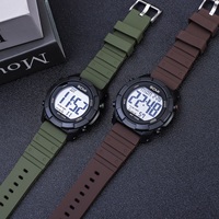 Montres de sport unisexes pour hommes avec écran LED numérique rétroéclairé, étanches 10 bars, grand cadran, chronomètre, alarme, date, montres-bracelets pour l'extérieur