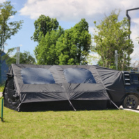 Tente de voiture gonflable 13' x 10' pour 8 à 10 personnes avec fenêtre de toit et couverture d'intimité, tente de hayon gonflable pour SUV, tente arrière gonflable pour voiture