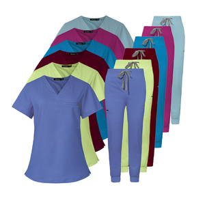 Vêtements de travail de laboratoire pour esthéticienne multicolore Couleur unie Uniformes de salon de beauté Soins infirmiers Clinique pour animaux Uniformes de gommage Vêtements de travail Vente en gros - Product Image 1