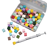 100 pièces/boîte éponge à ongles Gradation colorant Blush ongles petit carré Pat coton saisir stylo ensemble d'outils