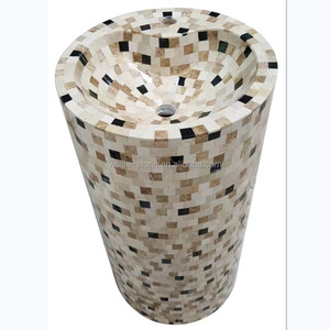 Piédestal de <span class=keywords><strong>colonne</strong></span> ronde en marbre <span class=keywords><strong>noir</strong></span> aiguisé - Product Image 3