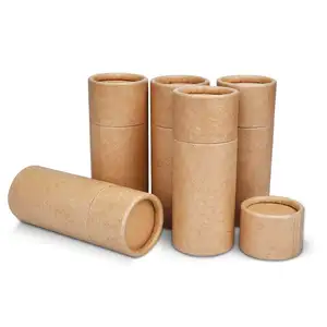 Custom recycle Round Kraft Paper Packaging cardboard tubes,biodegradable candle lip gloss tubes paper tube for T-shirt