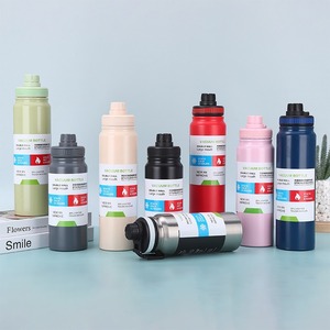 Bouteille isotherme économique de 20 oz, 27 oz, 34 oz pour le sport en plein air avec poignée renforcée, gourde thermique sous vide pour le camping et les voyages - Product Image 1