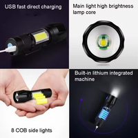 Mini lampe torche tactique LED en gros avec zoom, intensité réglable, batterie au lithium rechargeable, IP44, lumière du jour 6000K pour le camping