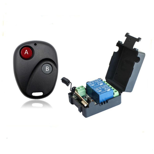 DC12V 2 Channel Wireless Remote Control & Receiver Kit Mini Two Button Gate Relay Remote Control Switches Wholesale