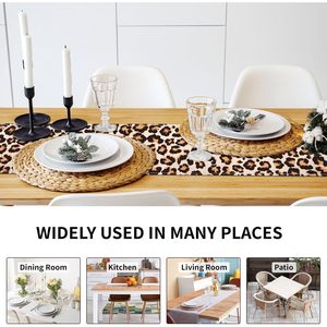 <span class=keywords><strong>Runner</strong></span> da Tavola con Stampa Leopardata Occidentale, Decorazioni con Ghepardo, Sciarpe per Tavolo da Pranzo e Comò, Sciarpa da Tavola in Iuta con Motivi Animali per Casa e Cucina - Product Image 6