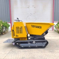 Mini-dumper sur chenilles de 1200 kg de capacité de charge pour travaux agricoles, construction, transport de boue et de béton