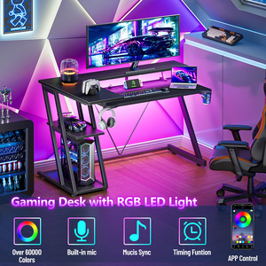 <span class=keywords><strong>Bureau</strong></span> PC modulaire en <span class=keywords><strong>bois</strong></span> en forme de L de haute qualité, moderne, pour le travail à domicile, avec support pour moniteur et rangement, idéal pour le gaming - Product Image 3