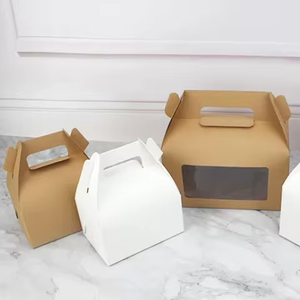 Boîtes d'emballage alimentaire élégantes en gros, faible MOQ, boîtes à gâteaux de mariage personnalisées avec fenêtre pour présentation et transport en boulangerie - Product Image 6