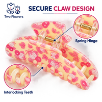 Pince à Cheveux en Gros Motif Fraise 9cm, Mignonne Pince à Cheveux Rose Fruitée pour Femmes et Filles, Accessoire de Mode pour Cheveux