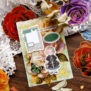 10 pièces/paquet autocollant paquet Rose boule série Rose thème bronzant main compte bricolage matériel décoration autocollants - Product Image 2