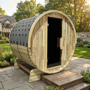 Sauna Exterior Moderna con Vista Panorámica, para 4-6 Personas, de Cedro Rojo, Kit de Sauna Tradicional con Estufa Harvia, Sin Electricidad - Product Image 6