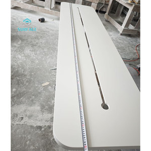 Trung Quốc Nhà Máy Lớn Tấm Đá Nhân Tạo Tùy Chỉnh Acrylic Rắn Bề Mặt Vật Liệu Hình Chữ Nhật Đá Cẩm Thạch Bàn Ăn Cho Nhà Hàng - Product Image 5
