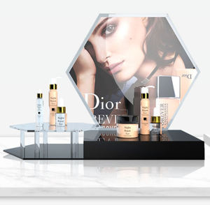 Présentoir acrylique moderne fait à la main debout <span class=keywords><strong>de</strong></span> plancher d'acier inoxydable pour des soins <span class=keywords><strong>de</strong></span> la peau d'ongle et l'affichage au détail cosmétique pour des vêtements - Product Image 1