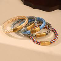 Bracelet plat tissé à la main en écailles de dragon avec breloque en fer du zodiaque et couleurs variées, cadeau de bijoux tendance pour couple (pour lui et pour elle)