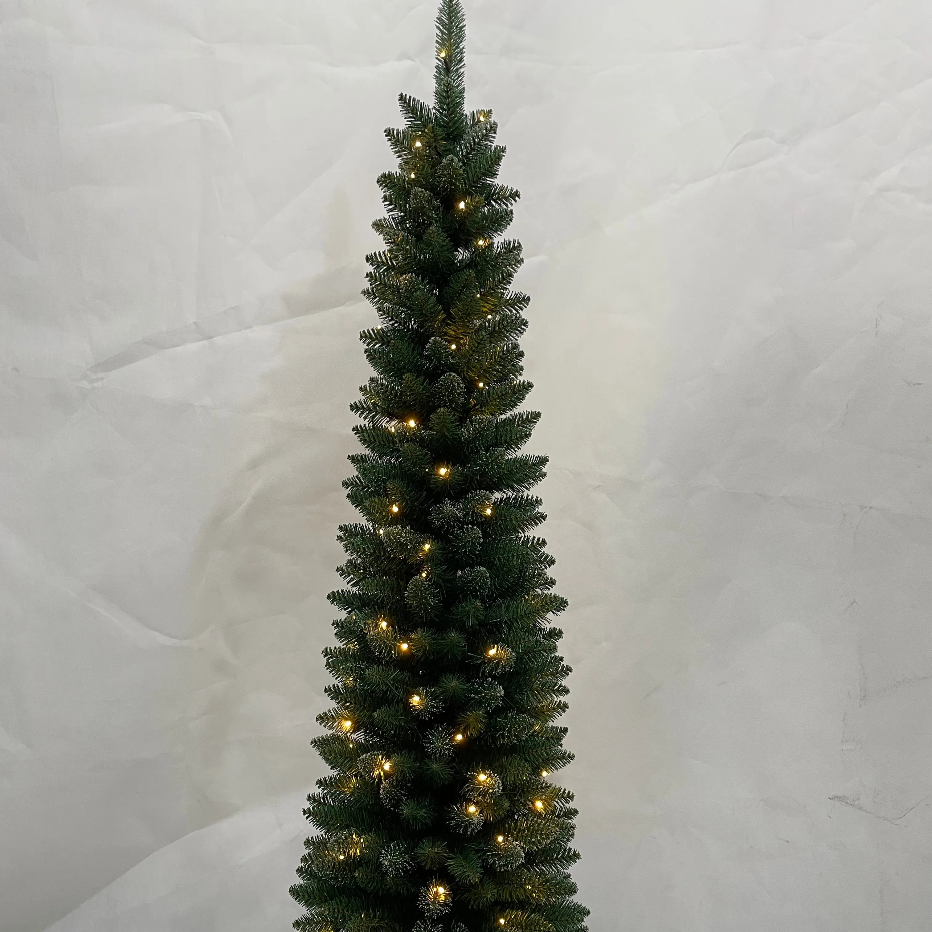 6ft Slim Pre-Lit Christmas Tree with Glitter Tips