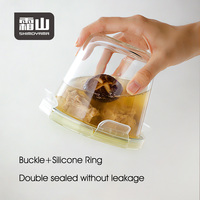 Boîte à lunch en verre borosilicate de haute qualité SHIMOYAMA, compatible micro-ondes, bols en verre pour aliments avec couvercle à boucle d'étanchéité en silicone anti-fuite