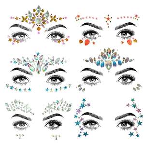 Music Festival Face Jewels Rhinestone Rave Gems Sticker para Smiley Tattoo Stickers para Raves y eventos - Product Image 4