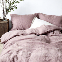 Parure de lit 3 pièces 100% chanvre couleur unie, housse de couette douce et rafraîchissante, taies d'oreiller, durable et respectueuse de la peau pour la maison