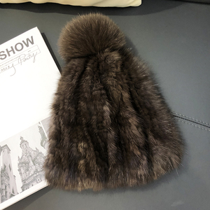 2024 femmes hiver véritable chapeau de fourrure nouvelle Collection réel Sable fourrure chapeaux luxe Sable fourrure chapeau de l'usine - Product Image 6