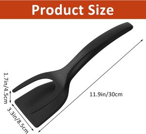 Utensilio de Cocina 2 en 1 Ecológico de Silicona con Colores Variados, Pinzas y Espátula para Cocinar Bistecs, Huevos y Panqueques en Casa - Product Image 2