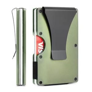Gratis RFID-blokkerende metalen portemonnee kaarthouder hoesje met aangepast LOGO, RFID-slanke herenportemonnee, minimalistische aluminium portemonnee voor heren - Product Image 2
