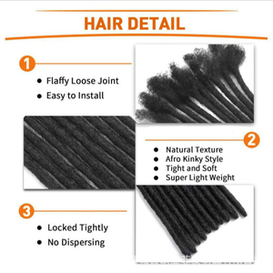 Estensioni Dreadlock 100% <span class=keywords><strong>Capelli</strong></span> Umani, Fatte a Mano, Permanenti, Afro Kinky, per Uomini e Donne, Colorabili - Product Image 4