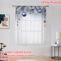 COSENNATUR Rideau occultant transparent personnalisé pour Noël, 100 % polyester, passe-tringle, impression numérique 2D, moderne, toutes saisons, pour les fêtes