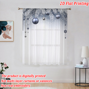 COSENNATUR Rideau occultant transparent personnalisé pour Noël, 100 % polyester, passe-tringle, impression numérique 2D, moderne, toutes saisons, pour les fêtes - Product Image 4