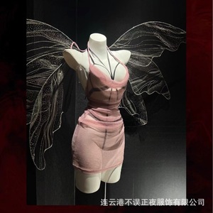 Sexy halter-neck <b>suspender</b> dress with laces, perfect for late-night erotic lingerie. No need to remove, just pure and alluring - Product Image 1