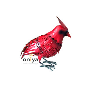 Oniya 블루 제이 메탈 버드 가든 마당 조각 예술 대형 현실적인 서있는 수제 Bluejay 장식 레드 추기경 동상 - Product Image 6